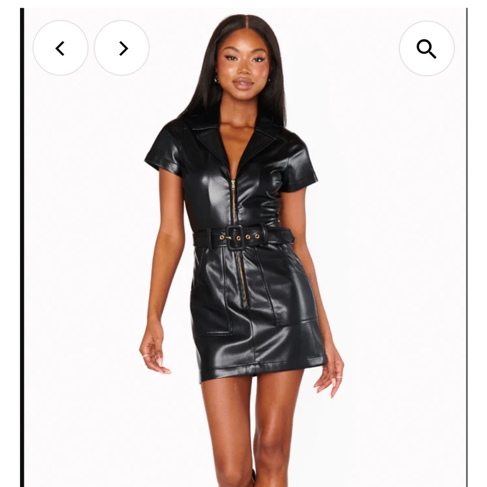 Show Me Your MuMu Black Faux Leather Mini Dress sz M